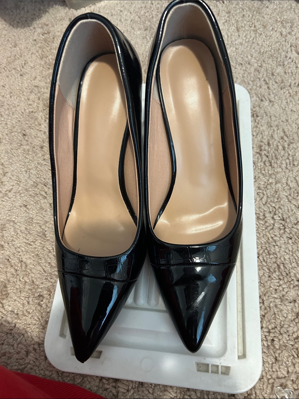 Classic Women's Pointed Toe Patent Pumps - Black